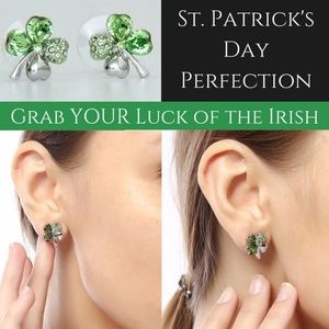 Earrings - Luck of the Irish Dainty Green Gem